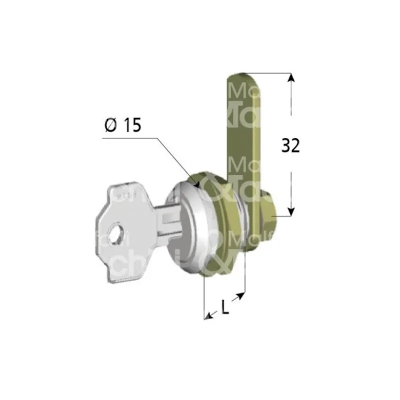 CILINDRO BOX GIUSSANI D.15X16 mm. C-LEVA PIANA Lage Prijs