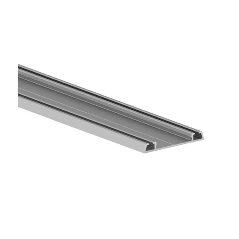 BINARIO INFERIORE A CANALE 48mm PER PLACARD74 LUNGHEZZA MT.3,9 ARGENTO SENZA PROFILO TAPPO Actieprijs