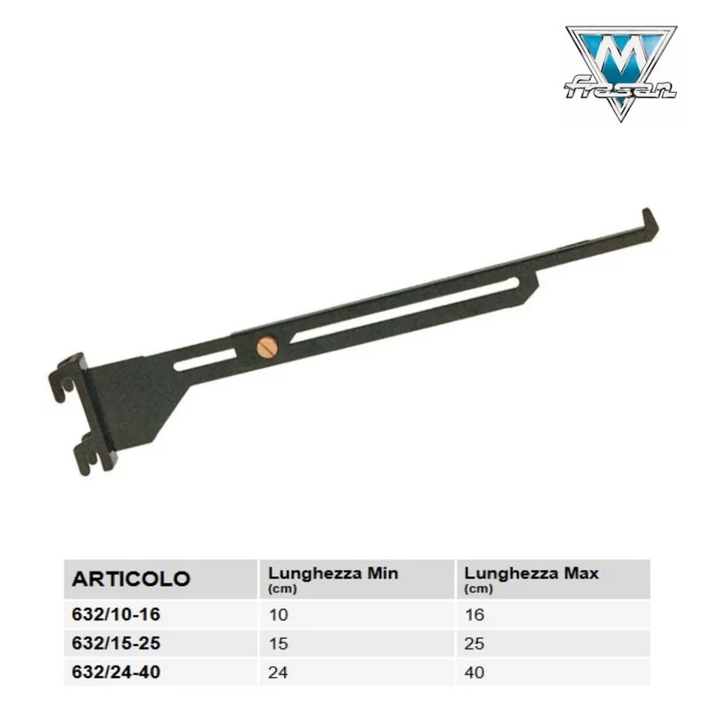 Op = Op MENSOLA ALLUNGABILE ART.632 NERA PER CREMAGLIERA ART.620