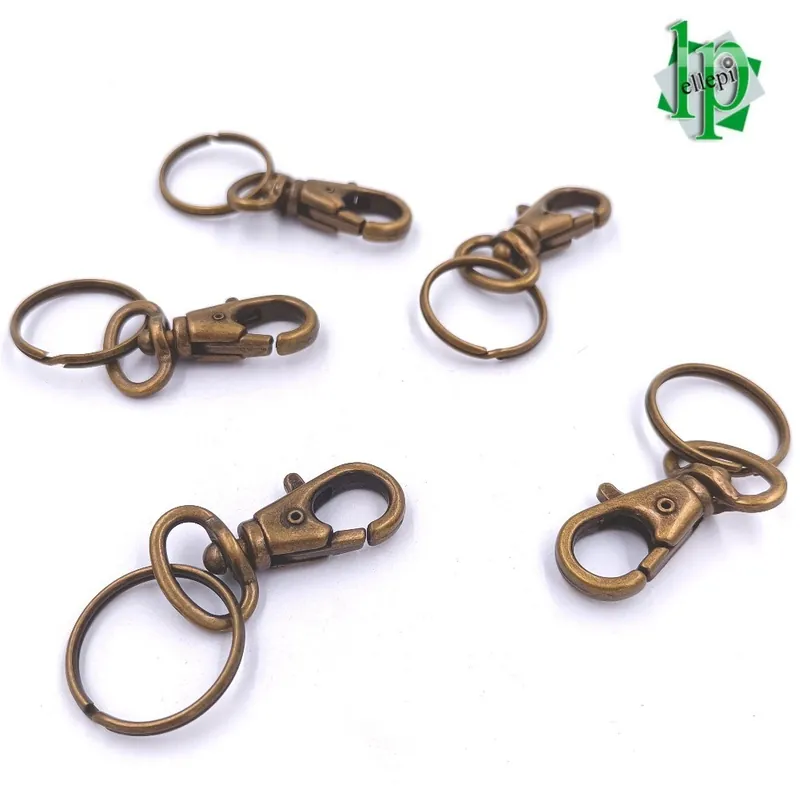 Betrouwbaar MINIMOSCHETTONE PORTACHIAVI A MOLLA BRONZATO CON ANELLO