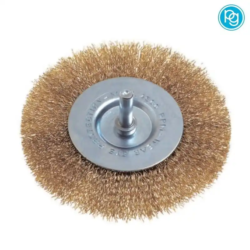 SPAZZOLA CIRCOLARE DIAM. 75 MM IN OTTONE CON GAMBO -PROMO- Weekendaanbieding