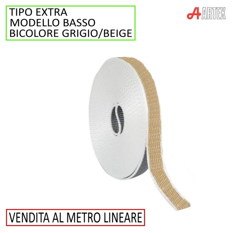 CINTINO TIPO EXTRA BASSO BEIGE/GRIGIO LARGHEZZA 18 MM - SPESSORE 2.2 MM Dagaanbieding