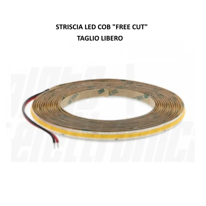 Weekendaanbieding LED A STRISCIA COB FREE CUT 24V 528LED/M 10W/M BIANCO CALDO 3000K IP20 VENDITA AL METRO