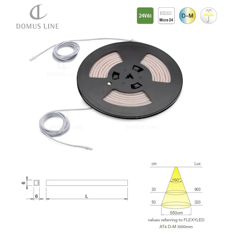 Direct Beschikbaar LED FLESSIBILE LUCE FRONTALE DOMUS LINE FLEXYLED AT6 D-MOTION 24 VOLT