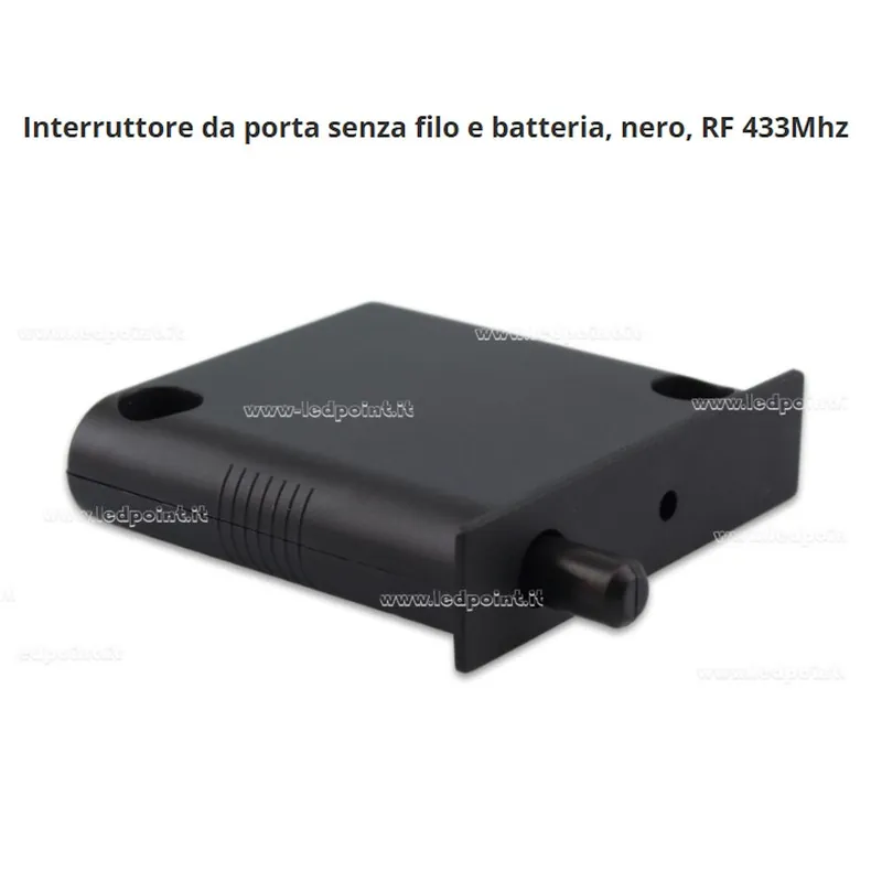Laatste Kans INTERRUTTORE PER ANTA ARMADIO CINETICO SENZA CAVO E BATTERIA 433Mhz NERO