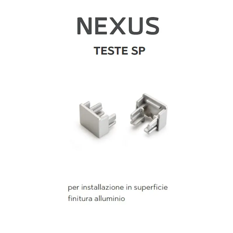 Actieprijs TAPPI DI CHIUSURA ARGENTO PER PROFILO LED NEXUS DOMUS LINE Confezione 2 pezzi OFFERTA