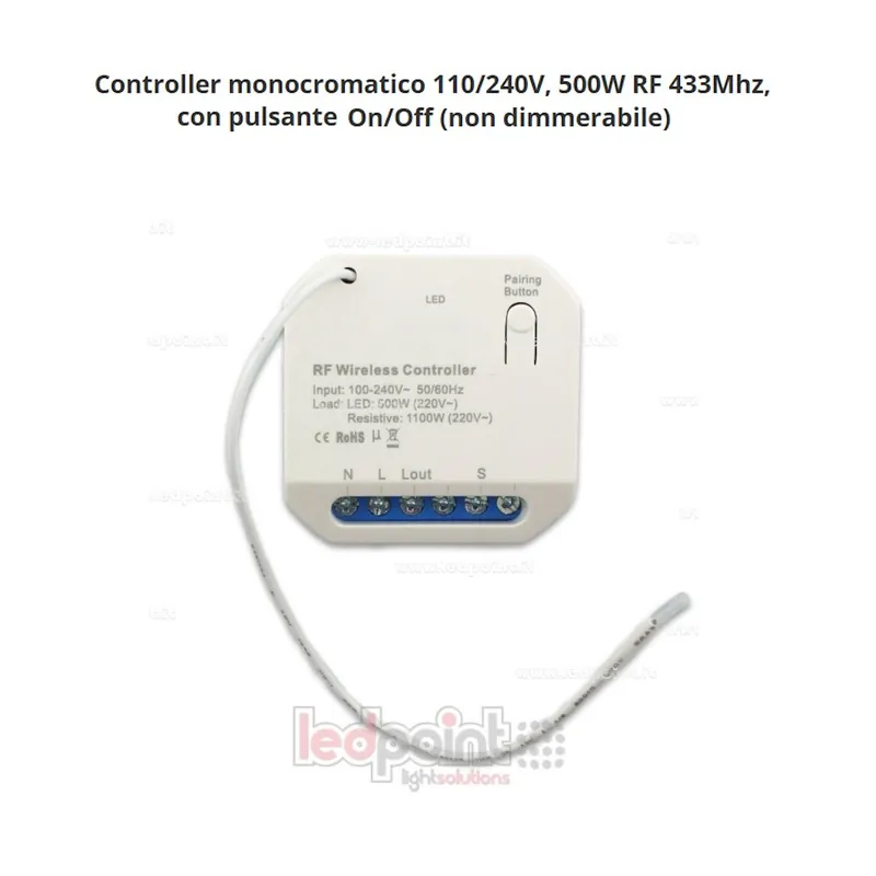 Goedkoop CONTROLLER RICEVITORE 220V PER INTERRUTTORI E PULSANTI CINETICI D‘ARMADIO