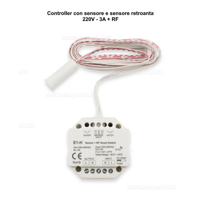 Alleen Vandaag CONTROLLER 220V USCITA RELE‘ CON SENSORE A INFRAROSSO PER PORTE ARMADIO + RF