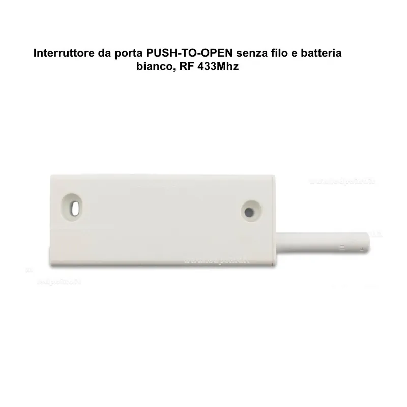 Premium INTERRUTTORE PUSH-TO-OPEN PER ANTA ARMADIO CINETICO SENZA CAVO E BATTERIA 433Mhz BIANCO