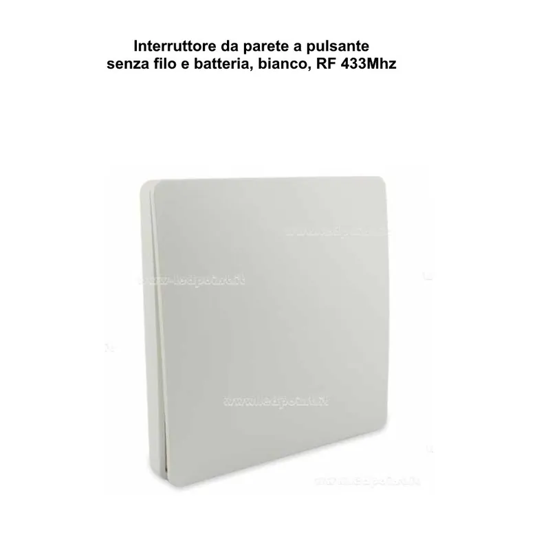 INTERRUTTORE DA PARETE CINETICO A UN PULSANTE SENZA CAVO E BATTERIA 433Mhz BIANCO Gecertificeerd