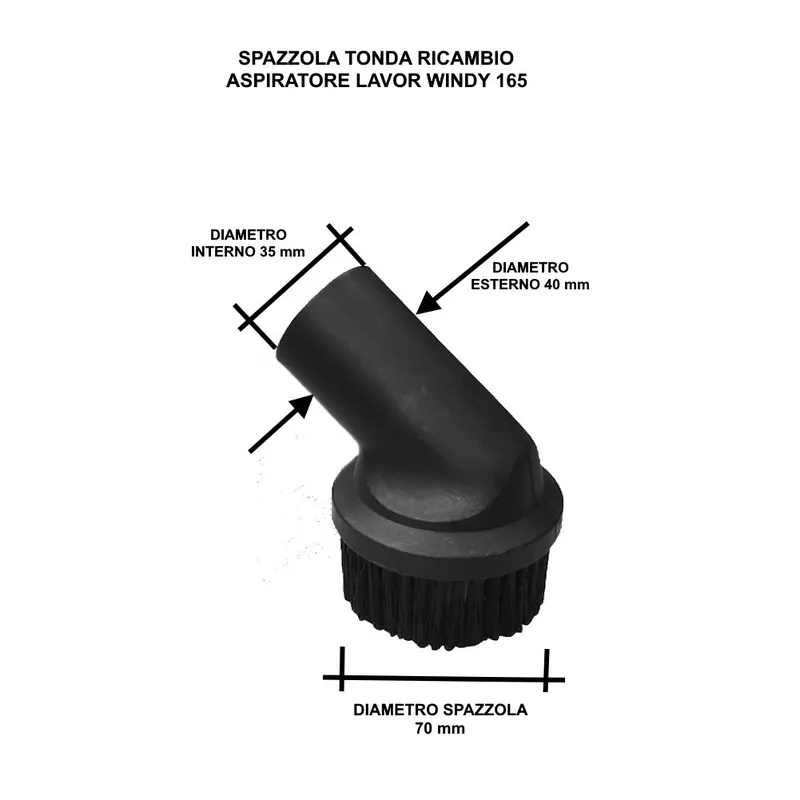 Shop Nu BOCCHETTA ASPIRAZIONE A PENNELLO TONDO D.35 mm COD. 00080-03729 PER LAVOR WINDY 130 PF/IF