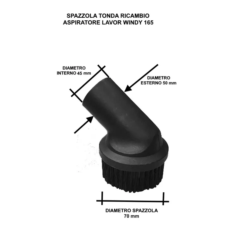 BOCCHETTA ASPIRAZIONE A PENNELLO TONDO D.40 mm COD. 00080-01932 PER LAVOR WINDY 165 PF/IF Fabrieksprijs