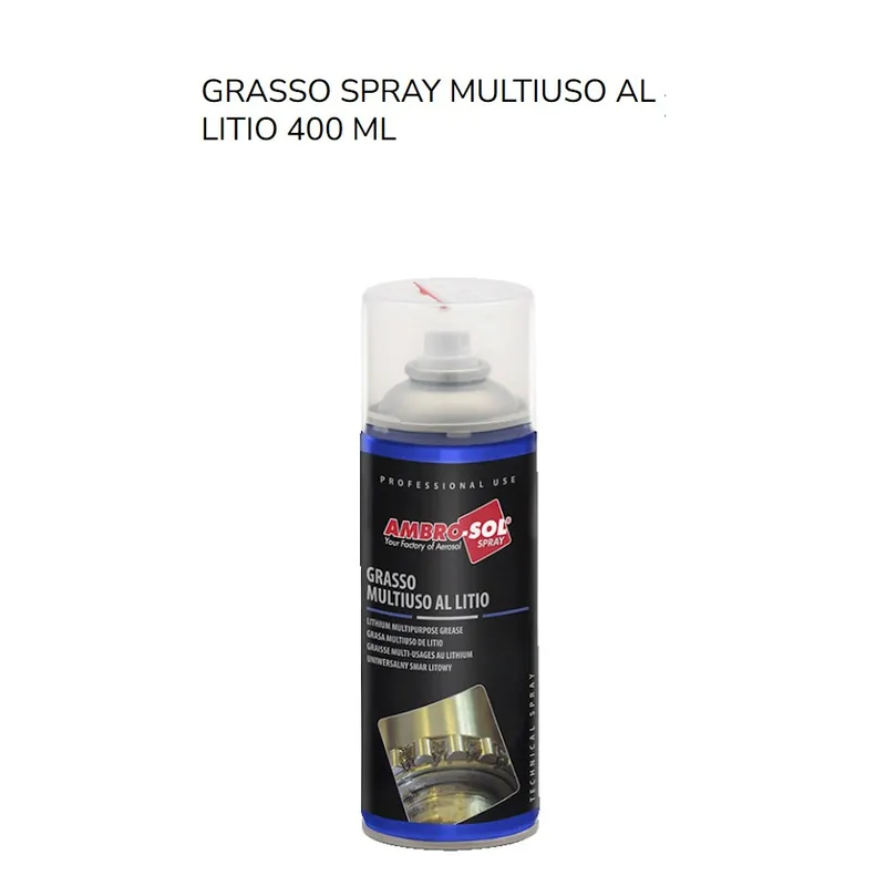 GRASSO MULTIUSO AL LITIO SPRAY 400 ML AMBRO-SOL (G001) Beperkte Voorraad