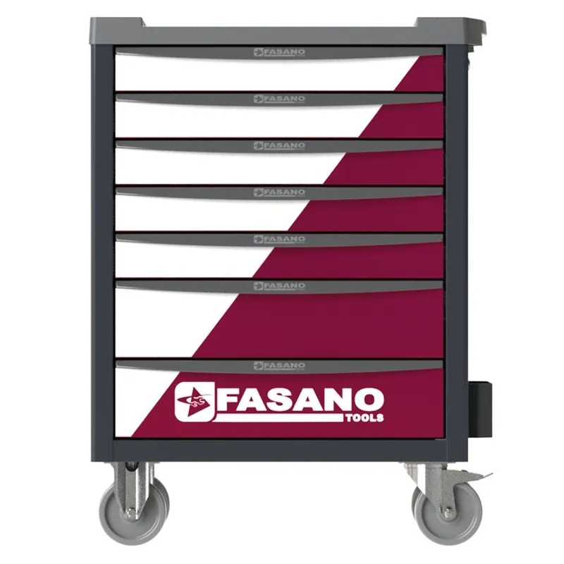 Bestel Nu Carrello Portautensili Bi Color GRANATA-BIANCO Fasano Tools FG 100GW/7T