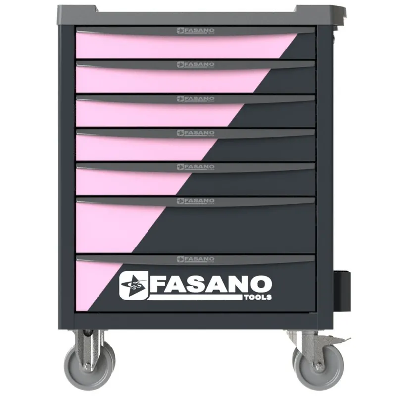 Carrello Portautensili Bi Color ROSA-NERO Fasano Tools FG 100DP/7T con 7 cassetti Lage Prijs