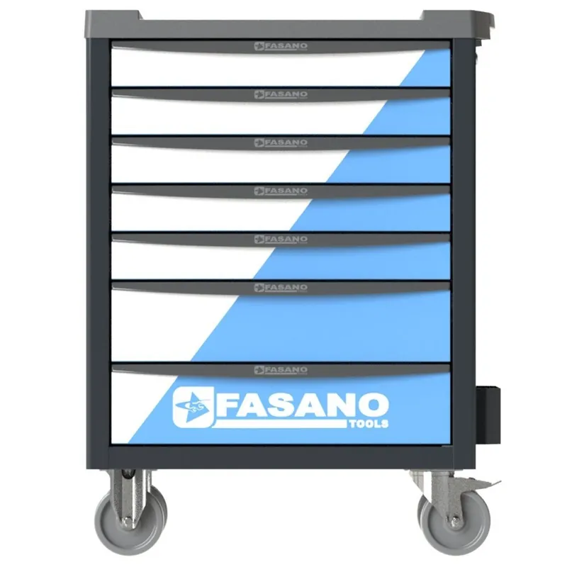 Carrello Portautensili Bi Color CELESTE-BIANCO Fasano Tools FG 100CW/7T Finale Uitverkoop