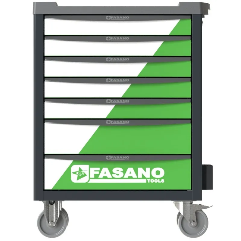 Carrello Portautensili Bi Color VERDE-BIANCO Fasano Tools FG 100VW/7T Meest Verkocht
