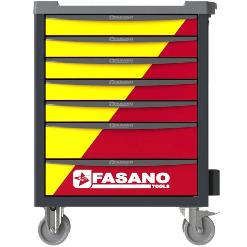 Carrello Portautensili Bi Color GIALLO-ROSSO Fasano Tools FG 100RY/7T Tijdelijk Beschikbaar