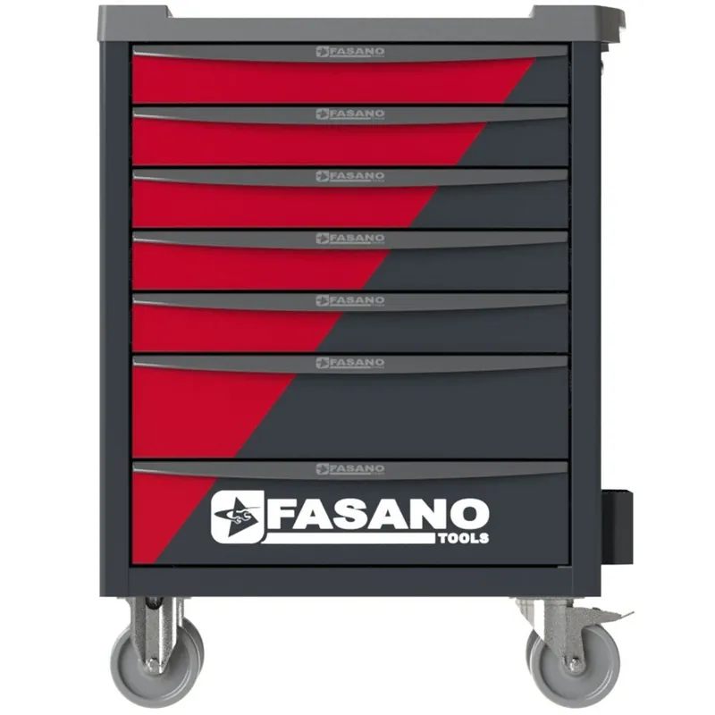 Carrello Portautensili Bi Color ROSSO-NERO Fasano Tools FG 100RD/7T Uitverkoop