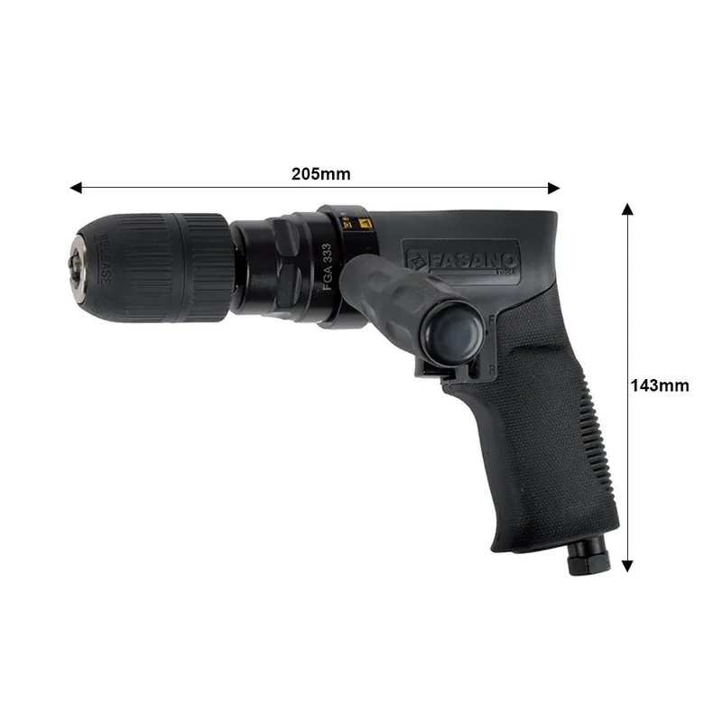 Trapano pneumatico angolare con mandrino auto-serrante 1-13mm - FGA 333 Koopje