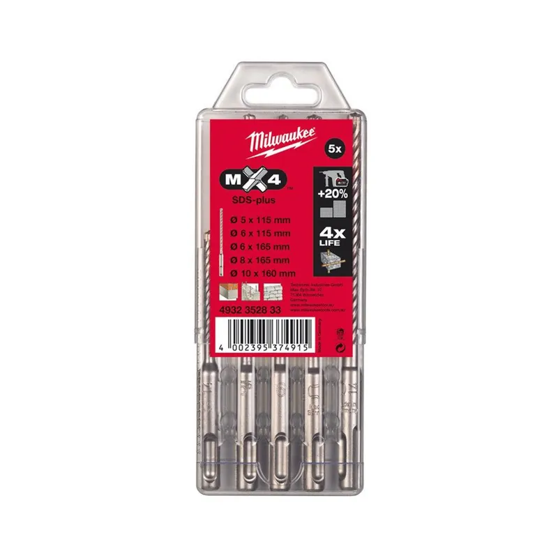 SET 5 PUNTE SDS-PLUS MX4 - Milwaukee Laatste Versie