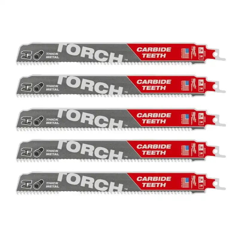 Express Levering 5 Lame Demolizione Metallo Milwaukee TCT TORCH 230 mm x 8 TPI