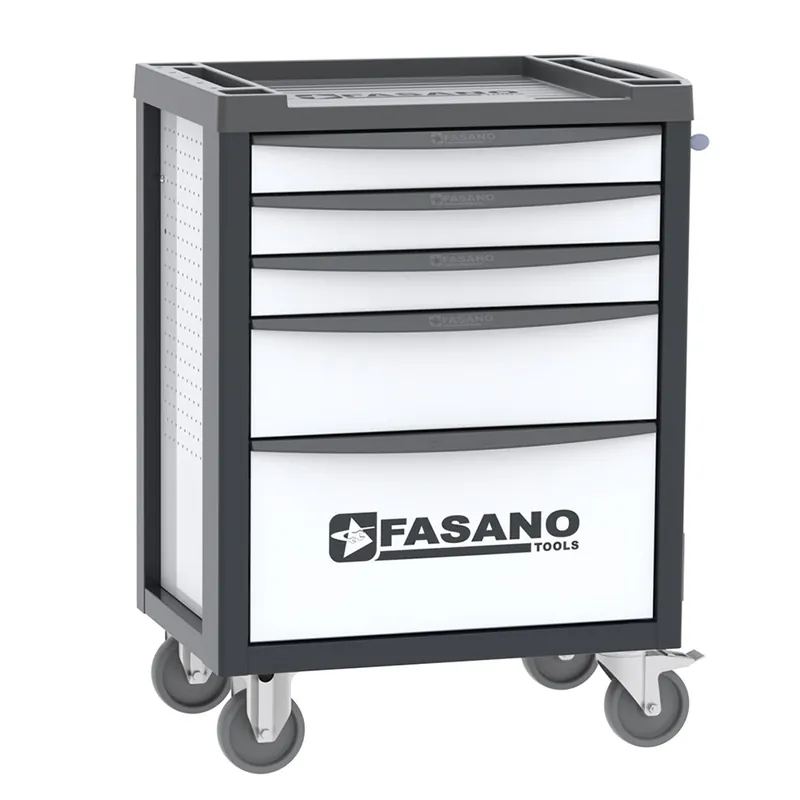 Carrello porta utensili mod. FG 100 bianco con top in ABS e 5 cassetti - Fasano Tools FG 100W/5T Korting