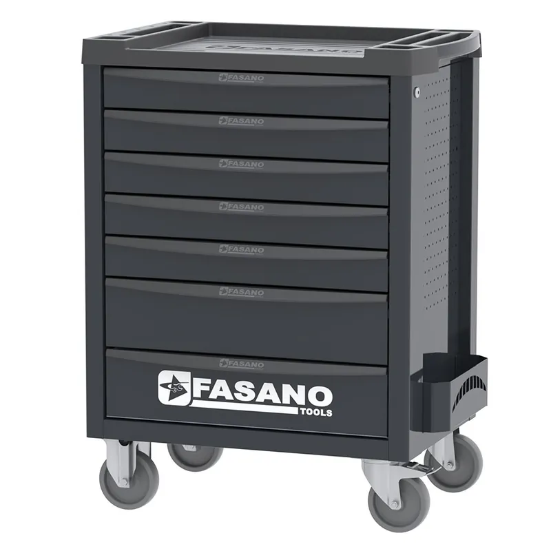 Dagaanbieding Carrello porta utensili mod. FG 100 nero con top in ABS e 7 cassetti - Fasano Tools FG 100D/7T