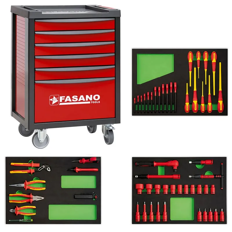 Carrello Porta Utensili FG 100R a 6 cassetti con Assortimento 56 Utensili Isolati - FG 100R/AS56 Direct Verzonden