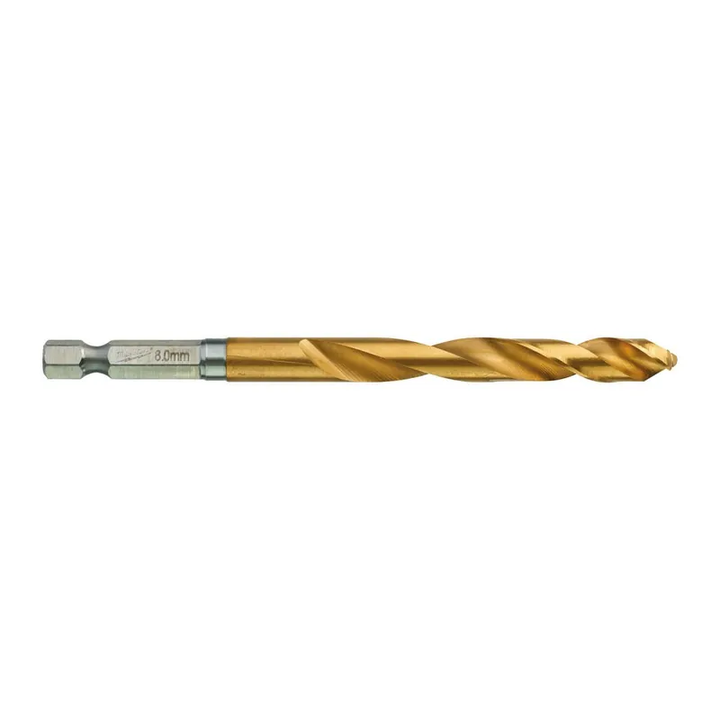 Rechtstreeks Van De Fabrikant Punta 8 mm per Metallo HSS-G TIN RED HEX Shockwave Milwaukee