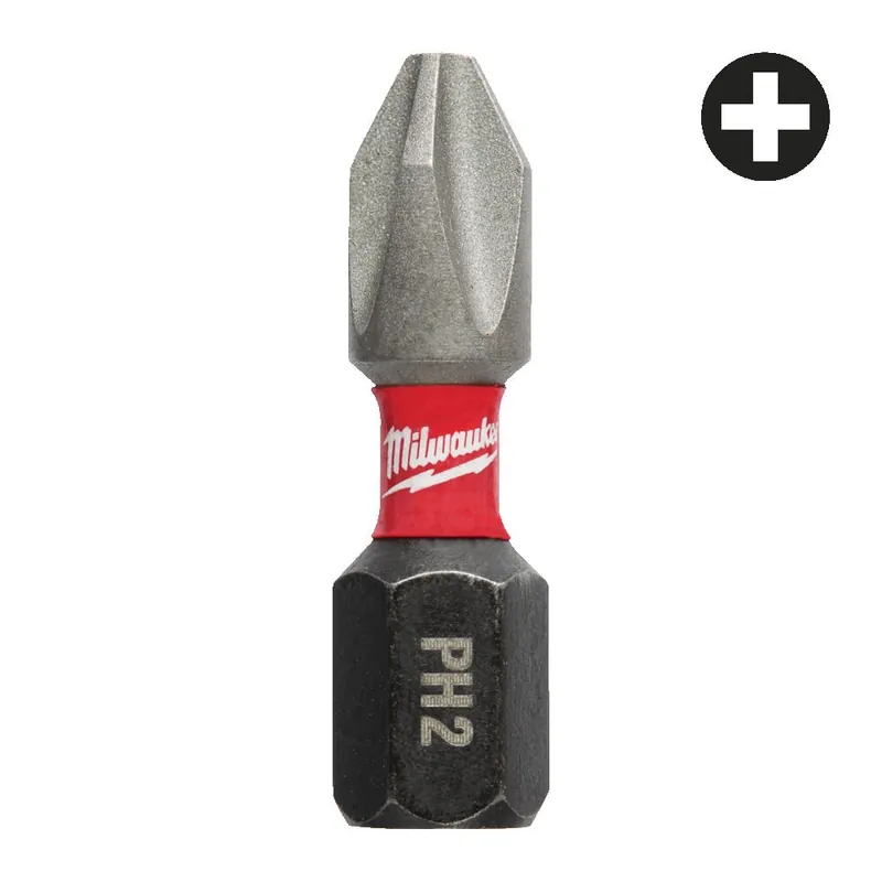 Beperkte Voorraad Bit PH2 x 25 mm Shockwave Milwaukee per avvitatori ad impulsi