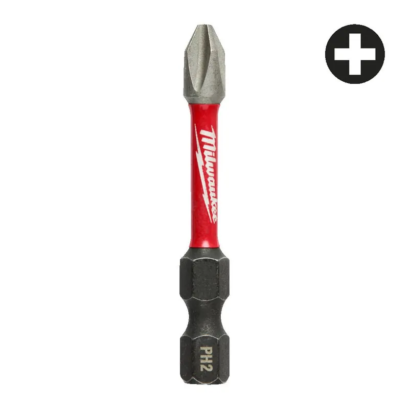 Snelle Levering Bit PH2 x 50 mm Shockwave Milwaukee per avvitatori ad impulsi