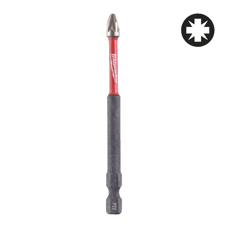 Bit PZ2 x 90 mm Shockwave Milwaukee per avvitatori ad impulsi Alleen Vandaag