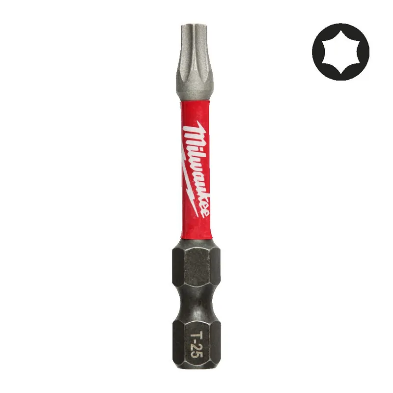 Bit TX25 x 50 mm Shockwave Milwaukee per avvitatori ad impulsi Favoriet