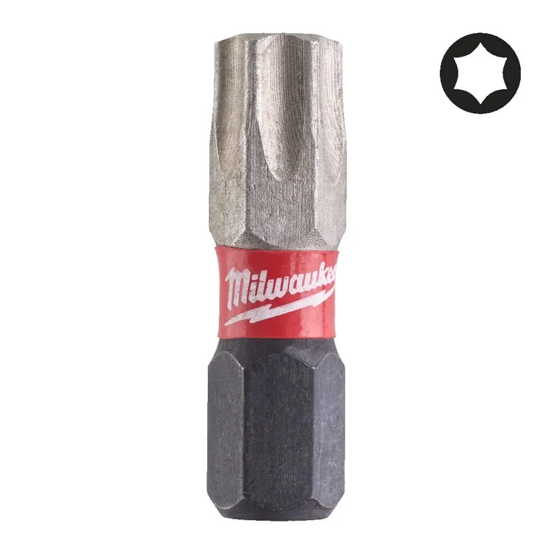 Bit TX40 x 25 mm Shockwave Milwaukee per avvitatori ad impulsi Snelle Levering