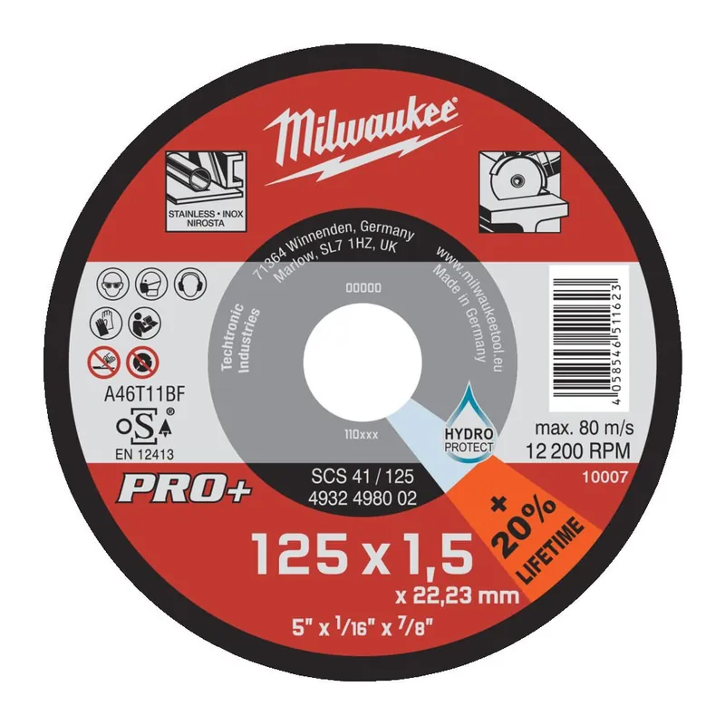 Weekendaanbieding Disco da taglio PRO+ Sottile SCS 41 125x1,5x22 mm - Milwaukee
