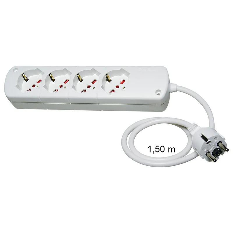 Bestseller Presa Multipla Bianca CABLY 4 prese e spina Schuko - Le Prolunghe