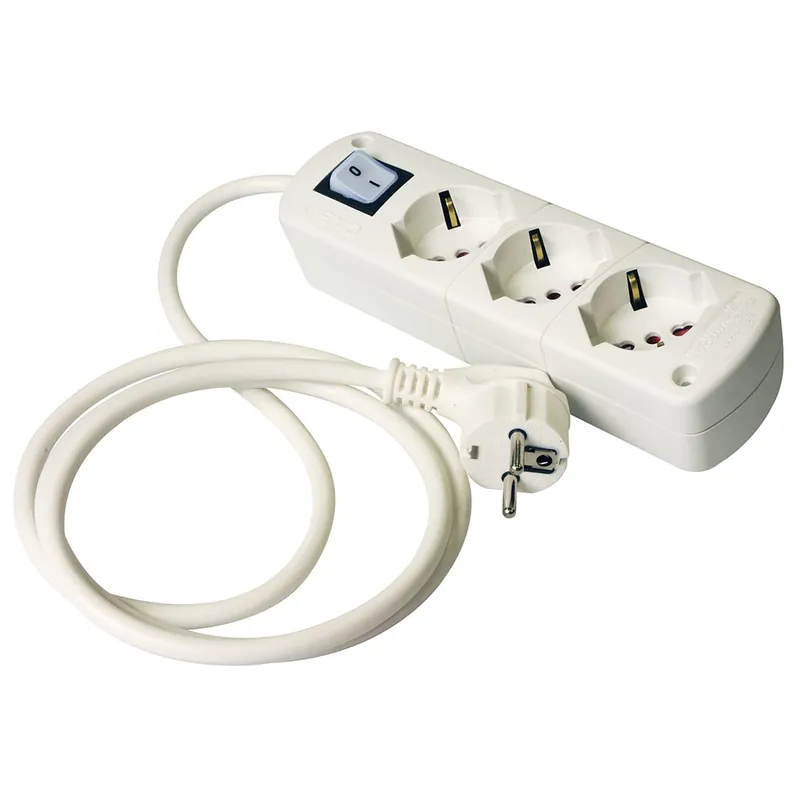Uitverkoop Presa Multipla Bianca CABLY 3 prese con interruttore e spina Schuko 90° - Le Prolunghe