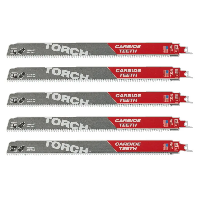 Weekendaanbieding 5 Lame Demolizione Metallo Milwaukee TCT TORCH 300 mm x 8 TPI
