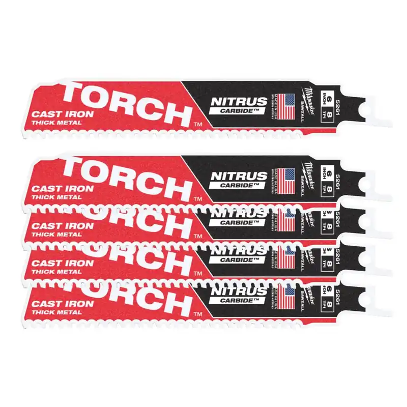 5 Lame Segaccio Diritto per Metallo Milwaukee TCT TORCH NITRUS 150 x 8 TPI Favoriet