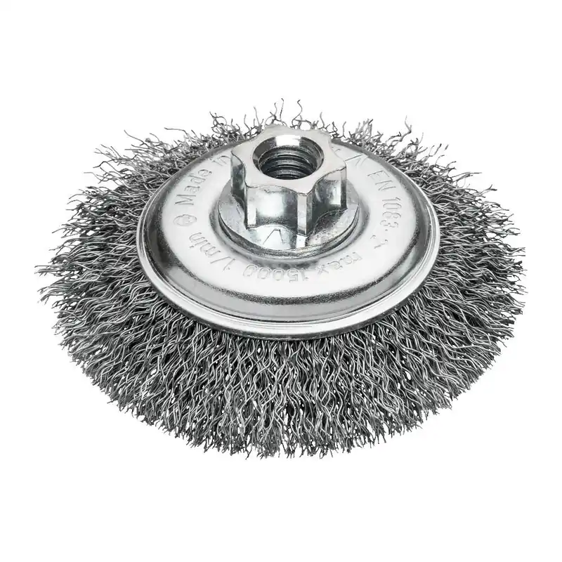 Spazzola conica M14 100x10mm Milwaukee a filo ondulato in acciaio Actieprijs