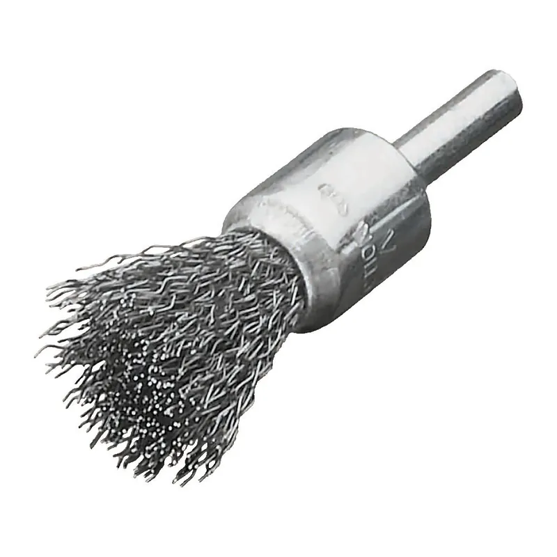 Spazzola a pennello 17x20x65 mm con codolo 6mm Milwaukee a filo ondulato in acciaio Seizoensaanbieding