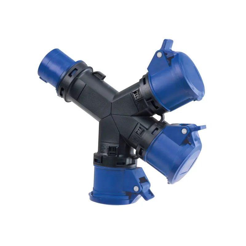 Hoge Kwaliteit MOLTIPLICATORE con spina e 3 uscite industriali IP44 - 1402 Rosi