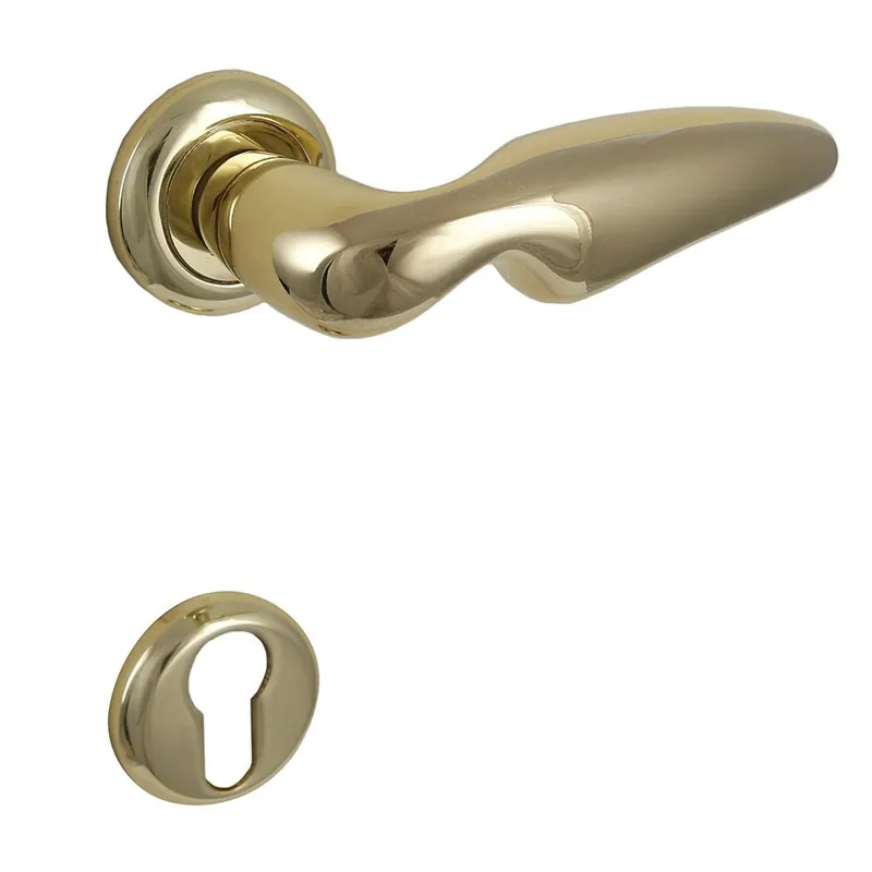 Koop Online Maniglia per porta esterna Poggi&Mariani MORBIDA 93 R - Oro Lucido