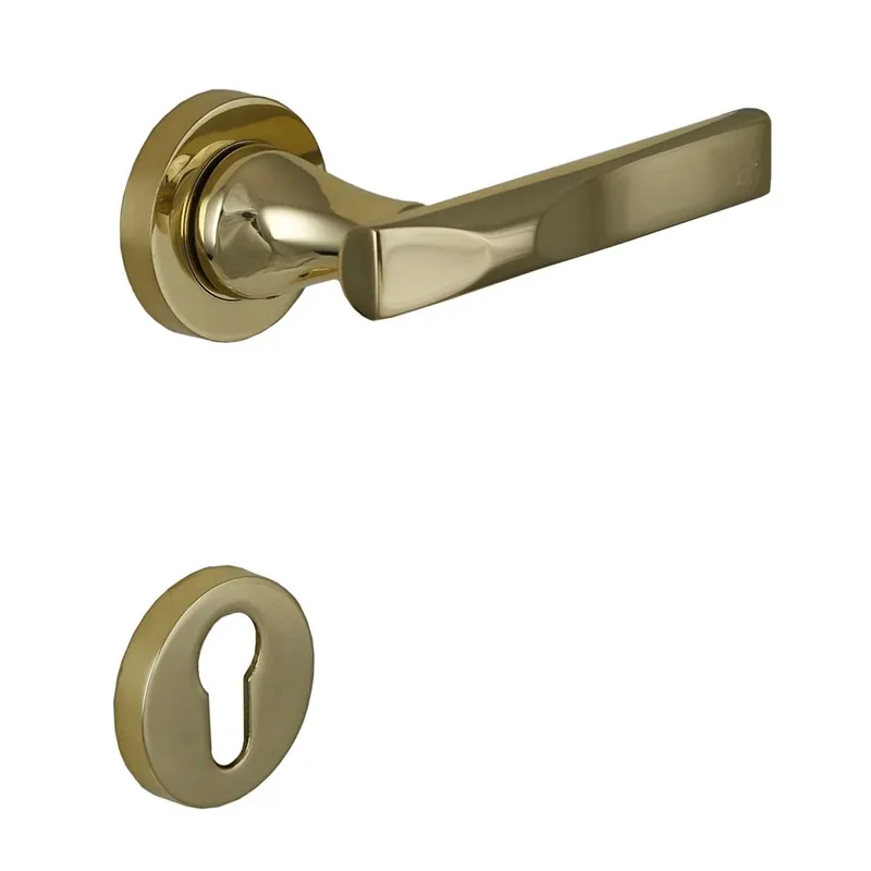 Maniglia per porta esterna Poggi&Mariani TEOREMA 76 R - Oro Lucido Op = Op