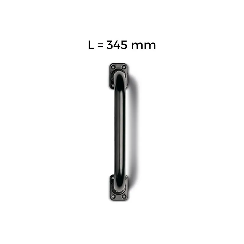 Maniglia Dritta L 345 mm con piastra per portoni - Rolling Center Nieuw