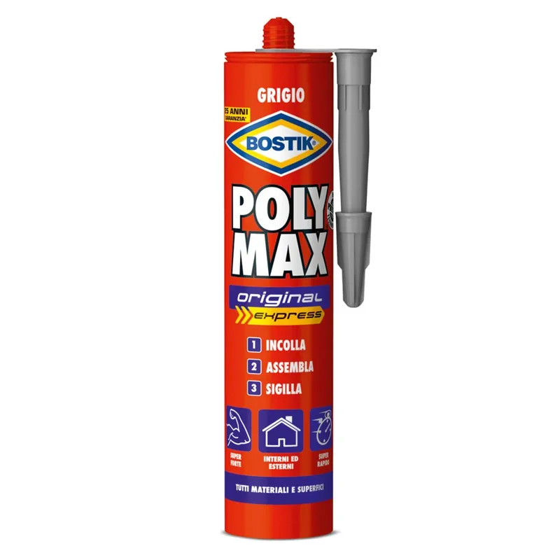 Bostik Colla POLY MAX ORIGINAL EXPRESS Grigio - Cartuccia 425gr Hoge Kwaliteit