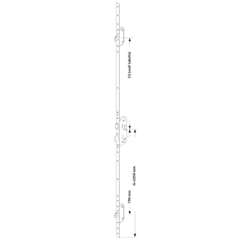 Serratura Multipunto SECURY AUTOMATIC E65 INT92 F20 G-U - Zincato giallo Premium
