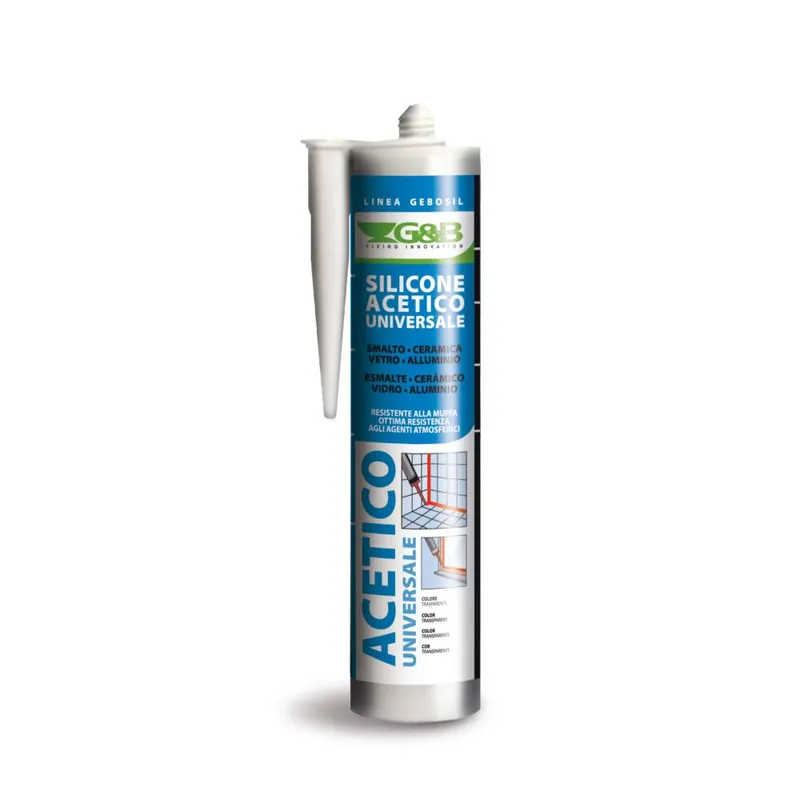 Weekendaanbieding G&B Silicone bianco acetico universale gebosil cartuccia da ml.280