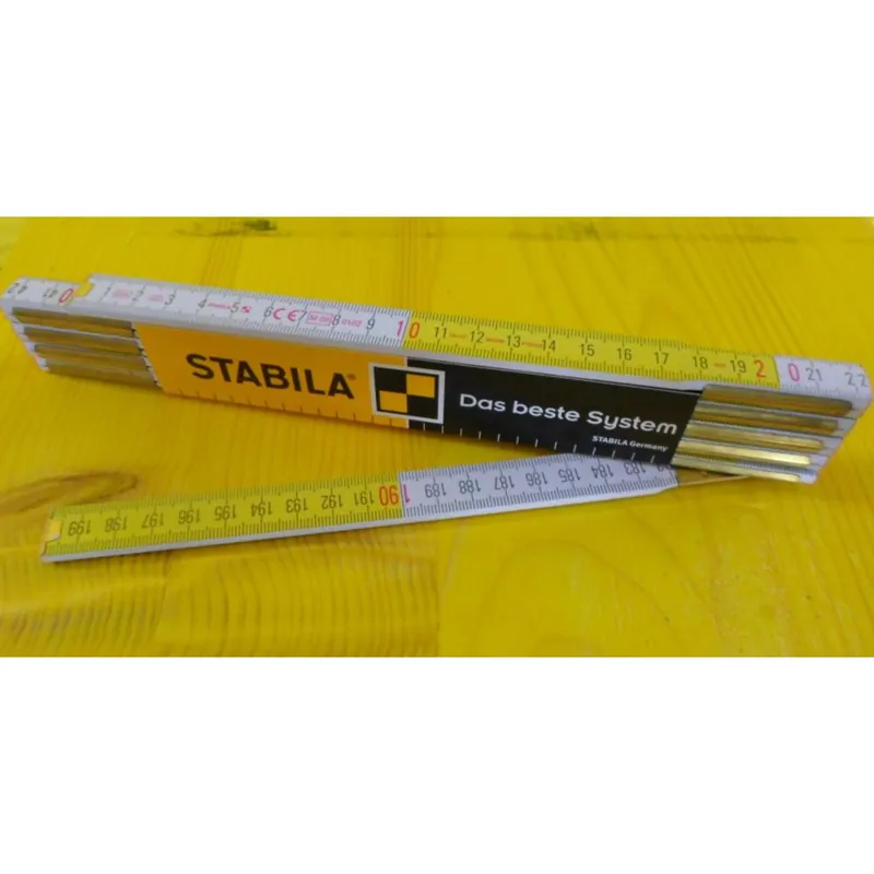 Weekendaanbieding STABILA STRUMENTI DI MISURA Metro in legno stabila pieghevole a stecche bianco giallo serie 600 tipo 617 da mt 2,00